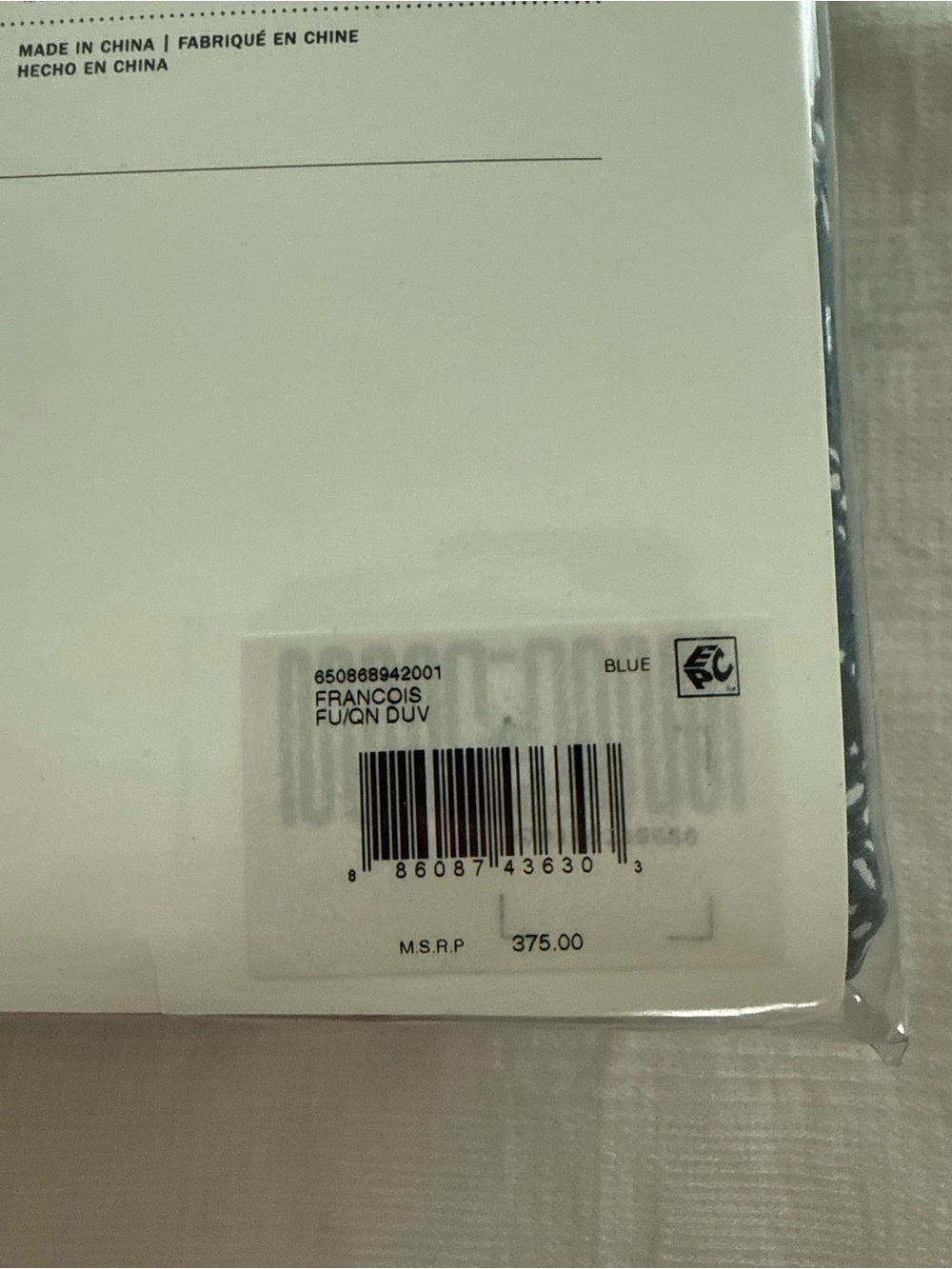 New Ralph Lauren Francois Duvet Cover Full/Queen 100% Cotton - Blue MSRP $375 - Picture 4 of 6